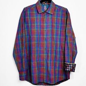 Robert Graham Limited Edition Shirt 674/1100 XL Skull Flip Cuff Plaid